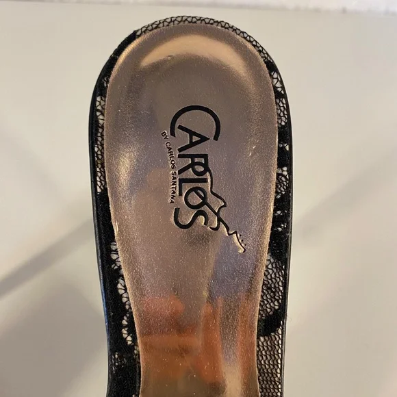 Carlos by Carlos Santana black open toe high heel shoes - US size 7 - Picture 5 of 7